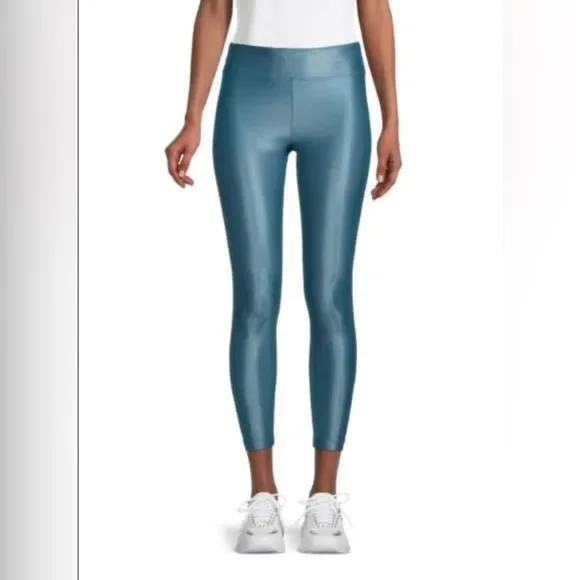 KORAL LUSTROUS INFINITY HIGH RISE METALLIC LEGGINGS IN TEAL LIQUID LEGGINGS BNWT - Picture 11 of 14